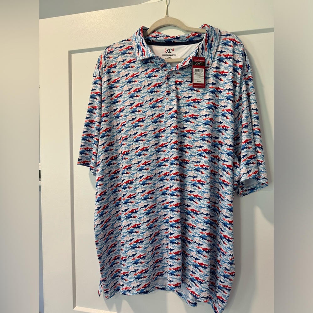 NWT Johnston & Murphy Polo Shirt - 3XL (sharks)